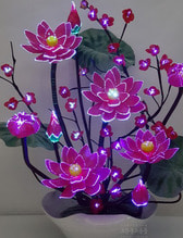 광섬유꽃-4송이 연꽃매화 봉우리 (빨강)
